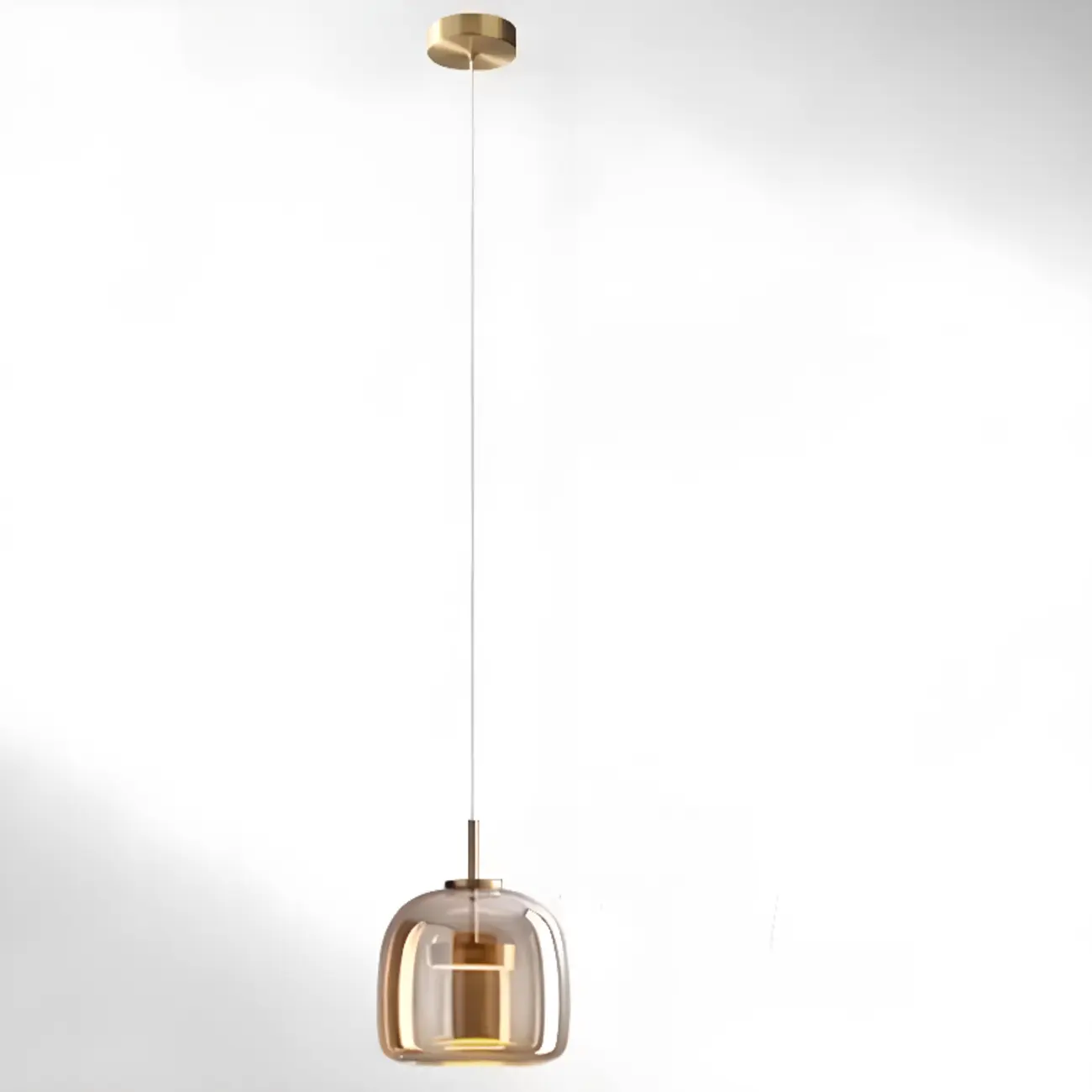 Dimmable Geometric Metal Glass LED Pendant Light