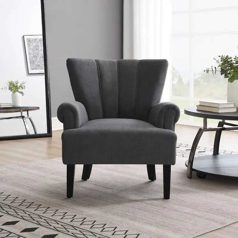 29 Upholstered Arm Chair with High-Density Foam and Channel Back