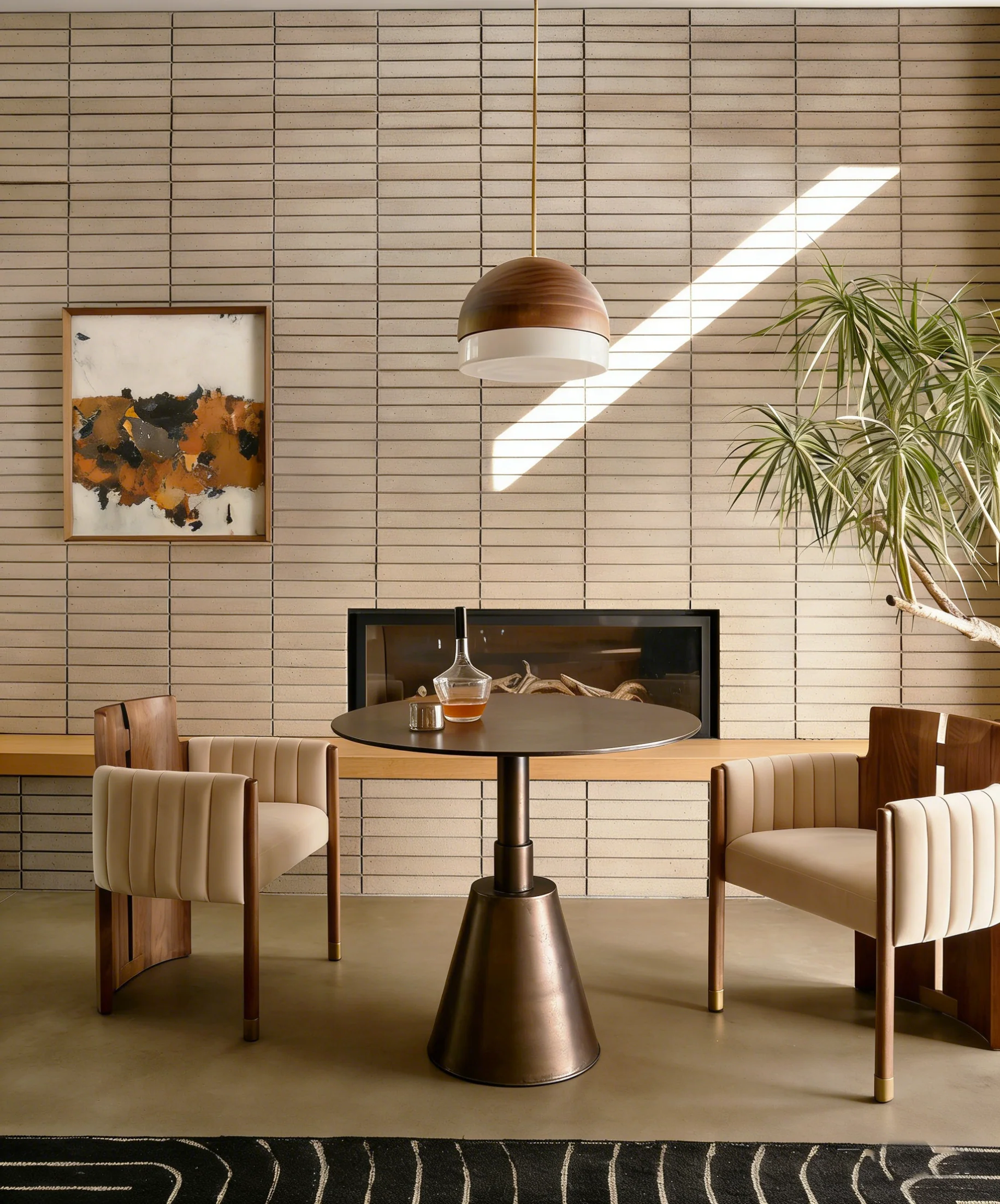 Blake 34-inch Round Aluminum Oil Brass Finished Pedestal Base BistroTable