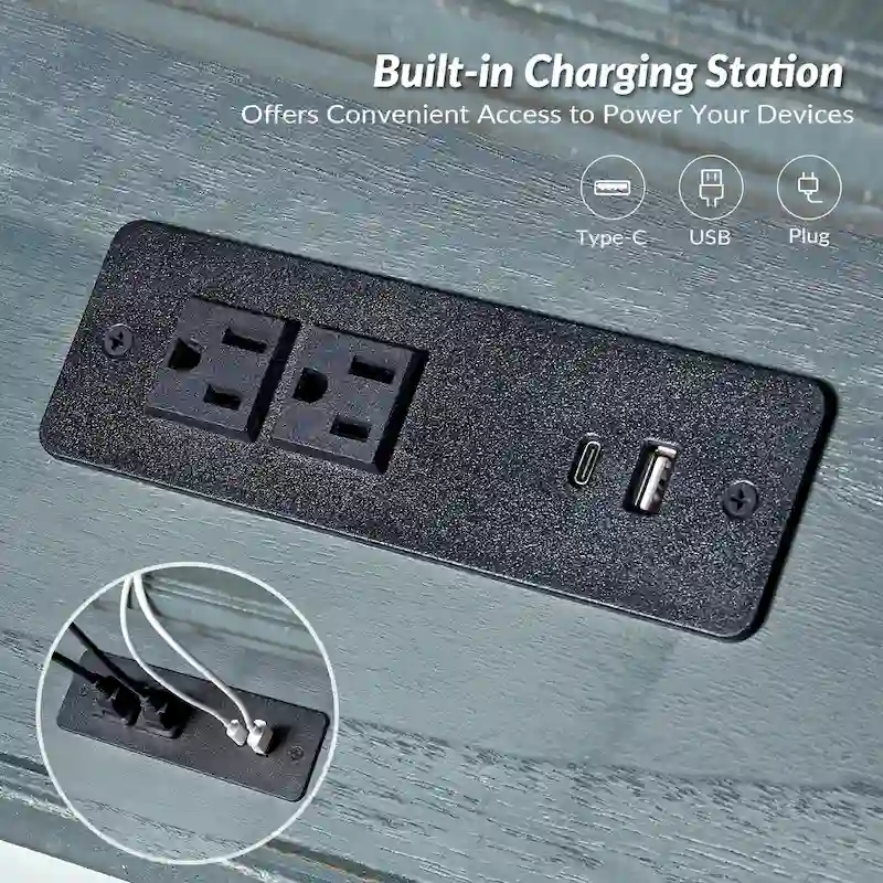 Eric Traditional 26 Tall Solid Wood End Table with USB Set of 2by HULALA HOME