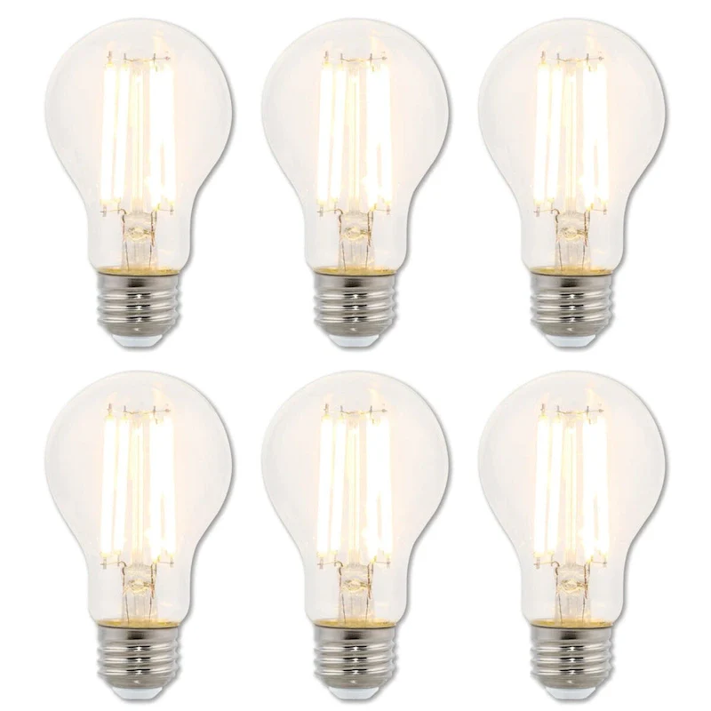 Westinghouse Lighting 10-Watt (100-Watt Equivalent) Clear A19 Dimmable Filament LED Light Bulb, Medium Base - 6-Pack