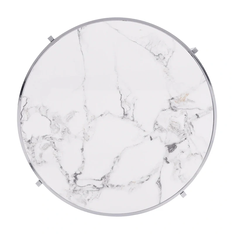 Modern Coffee Table With Sintered Stone Top and Sturdy Metal Frame