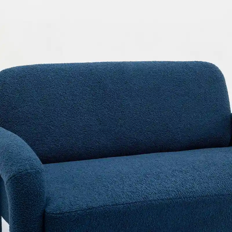 SEYNAR Mid-Century Modern Boucle 51  Solid Wood Curved Sofa