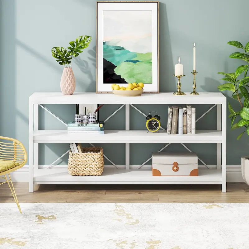 Sofa Console Table, 3 Tiers TV Console Stand, Entryway Table