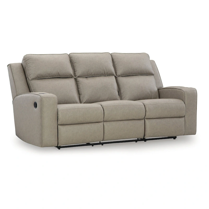 Signature Design by Ashley Lavenhorne Pebble Reclining Sofa with Drop Down Table - 87 W x 42 D x 43 H