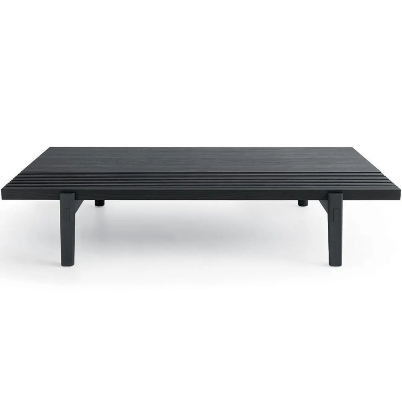 Black Rectangular Chic Rectangle Wood Coffee Table