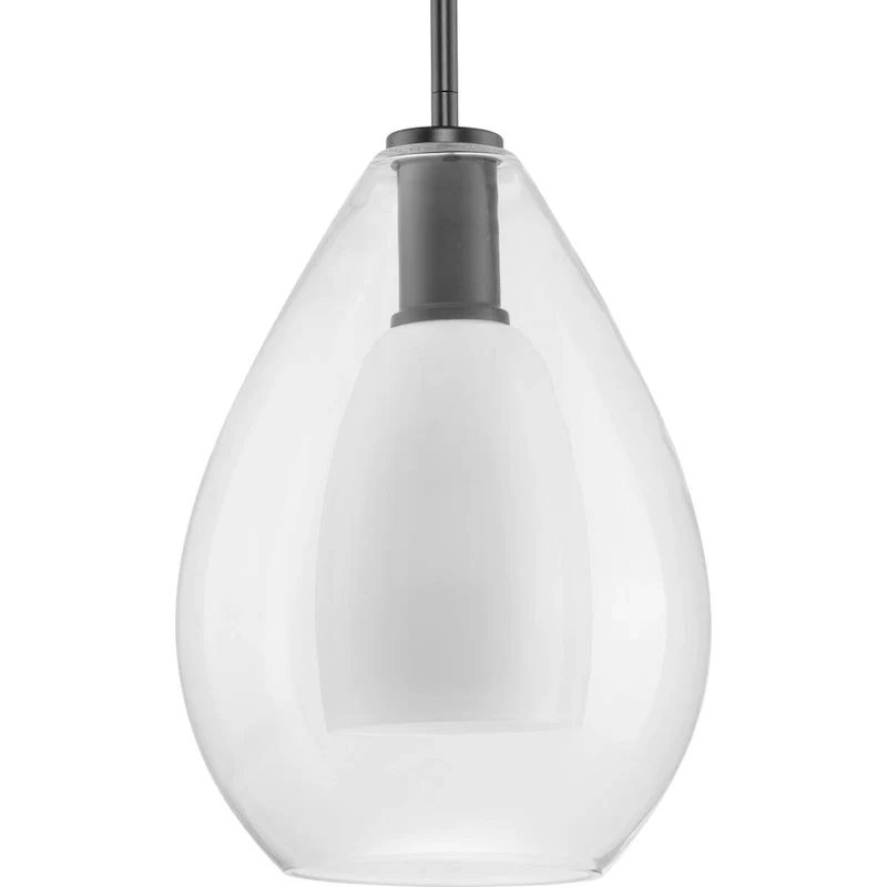 Carillon Collection One-Light Matte Black Contemporary Pendant - 9.87 in x 9.87 in x 14.25 in