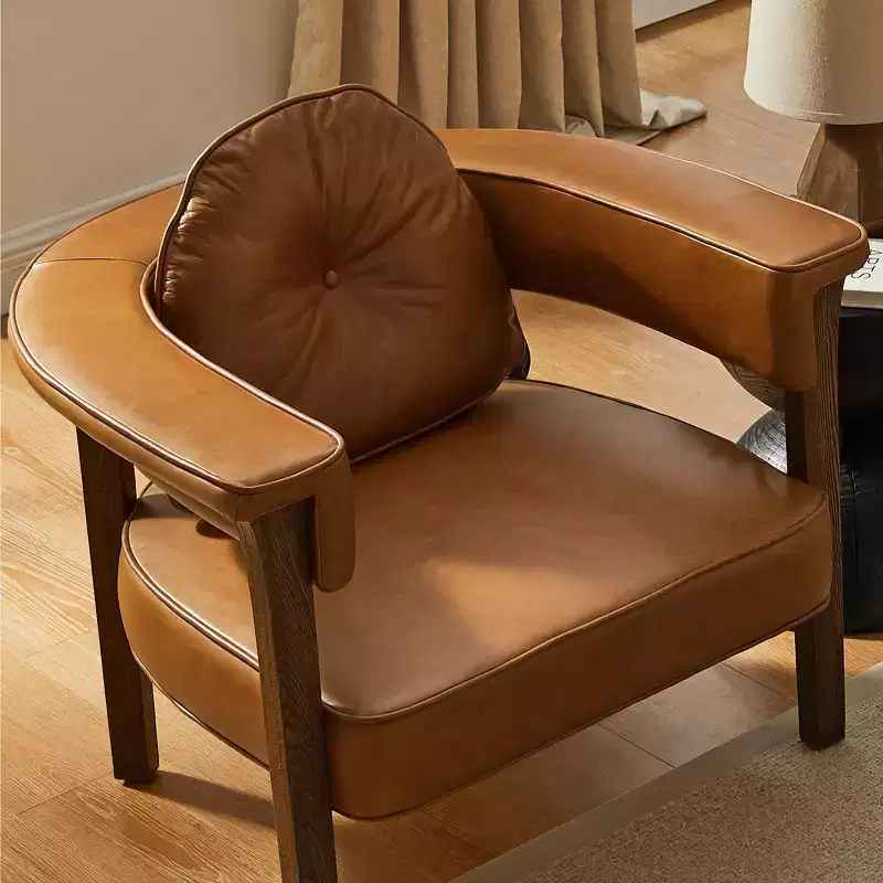 Art Leon Leather Chair with Ash Wood Frame