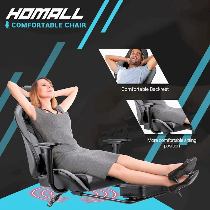Gaming Chair with Footrest - Ergonomic Desk Chair