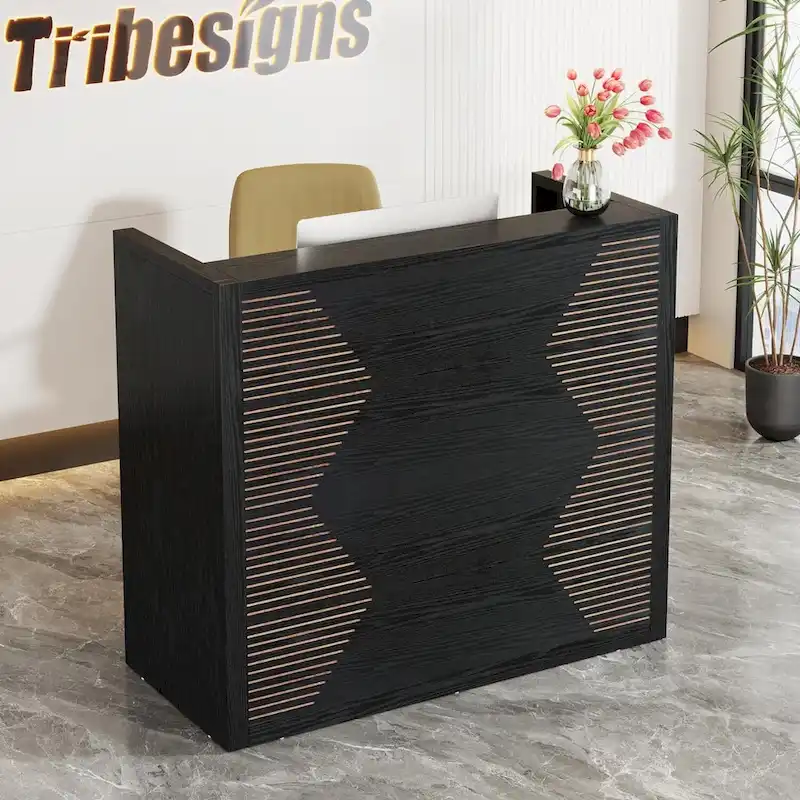 Reception Front Desk with Counter, E1 Particle Board, 47.24