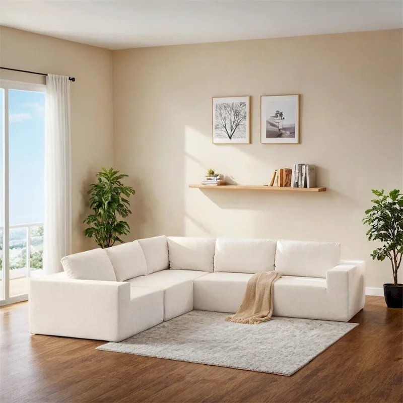 Modular L Shaped Sectional Sofa,Floor Couch Set,Upholstered Furniture