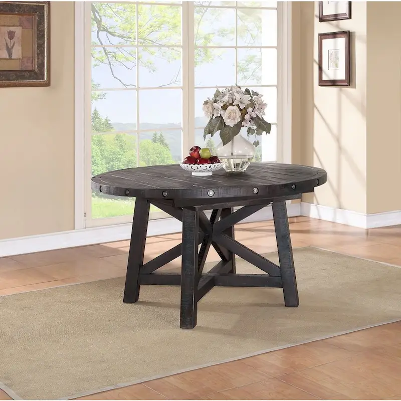 Solid Pine Round Extension Dining Table