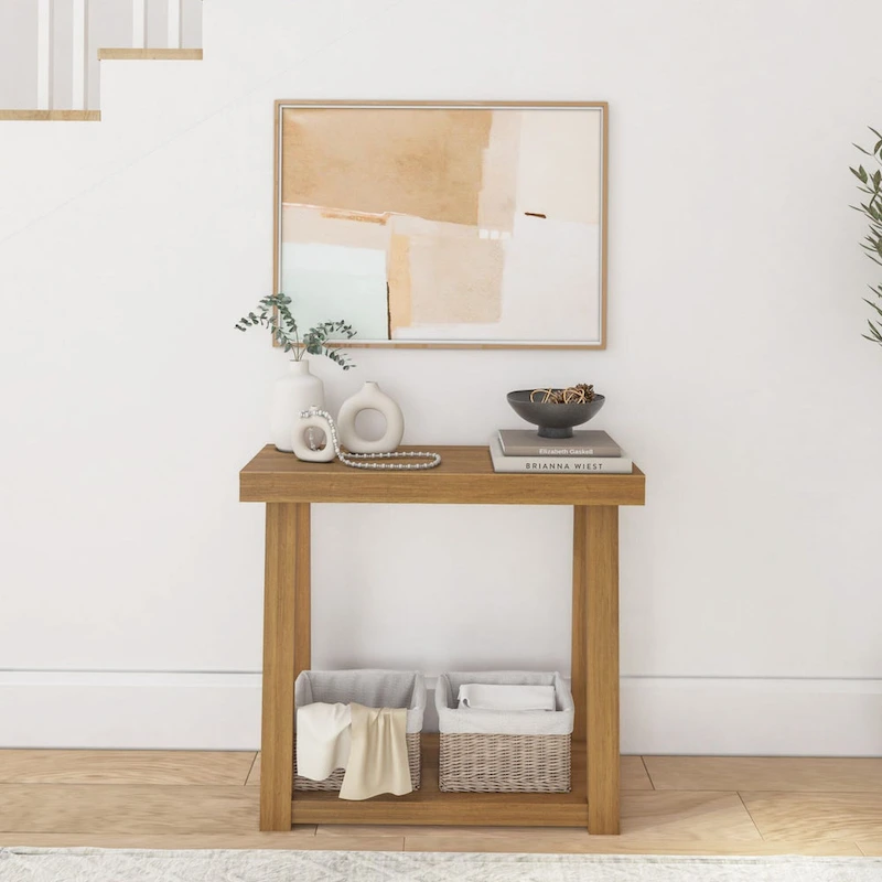 Plank and Beam Classic Console Table with Shelf - 36