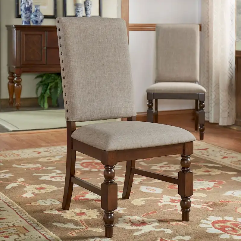 Flatiron Nailhead Upholstered Dining Chairs (Set of 2) by iNSPIRE Q Classic