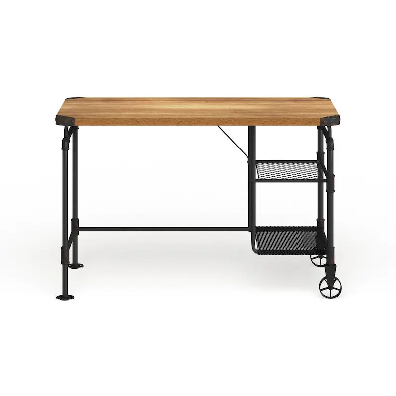 Wini Industrial Black 47-inch Metal Computer Desk by Furniture of America