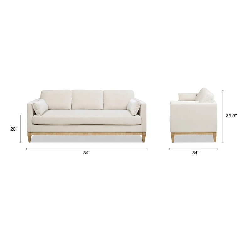 Knox 84 Modern Farmhouse Velvet Track Arm Sofa
