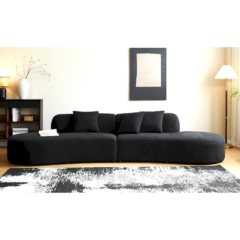 132.3 inch Large Half Moon Curved Sectional Sofa