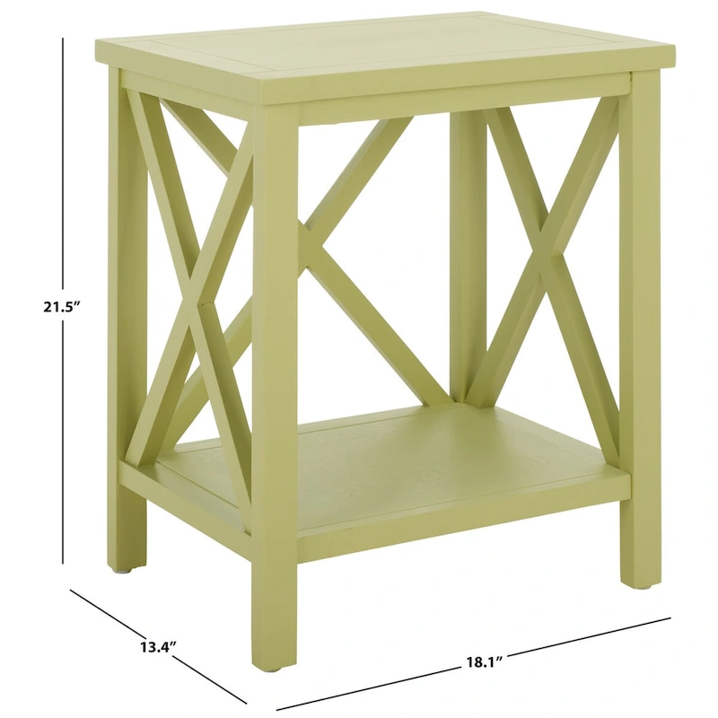 SAFAVIEH Yasumi White Cross Back End Table - 18.1  x 13.4  x 21.5  - 18Wx13Dx22H