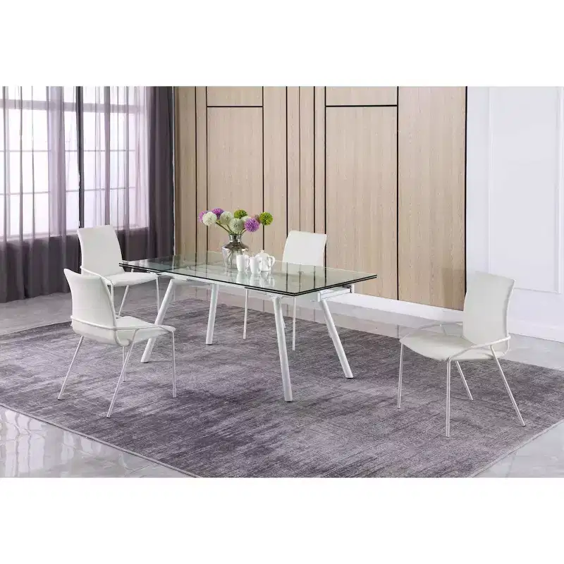 Chintaly Imports,Contemporary White Upholstered Side Chair