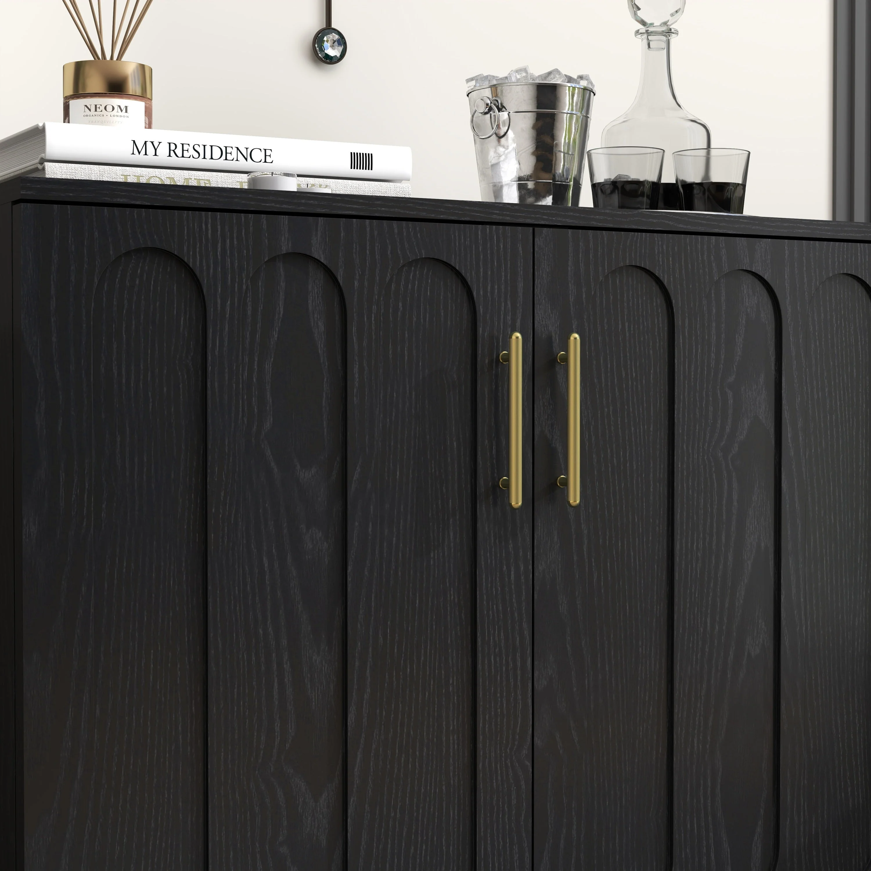 Walker Edison | Mid-Century Modern Fluted Accent Cabinet