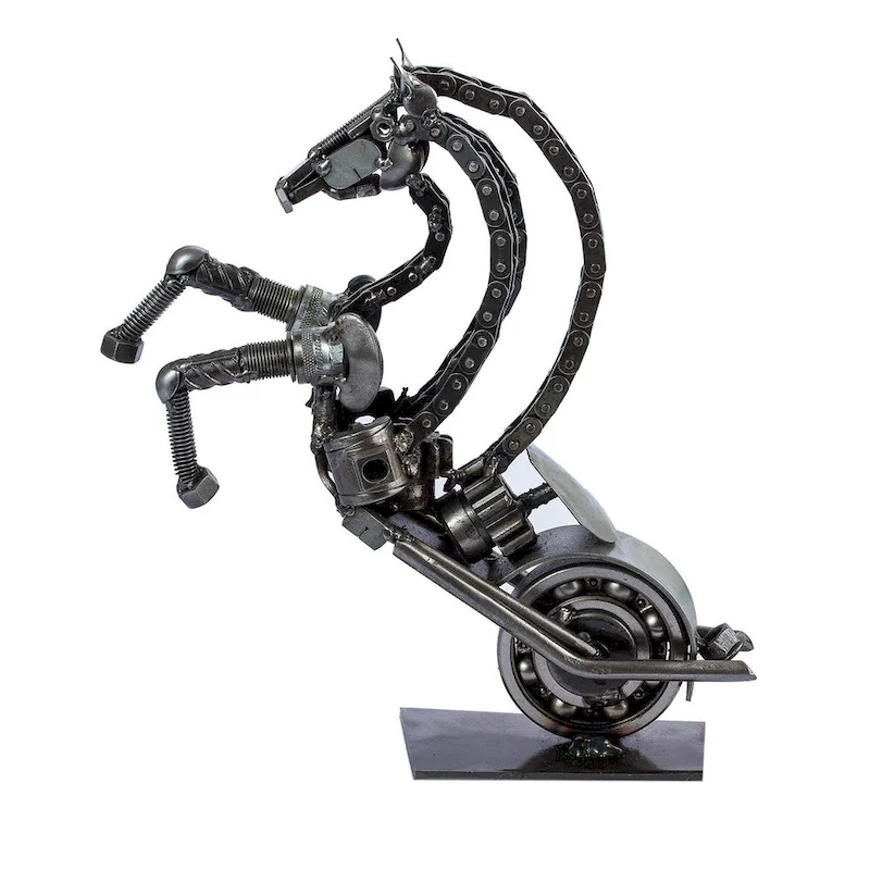 Novica Handmade Rustic Horsepower Recycled Auto Parts Sculpture (11 Inch)