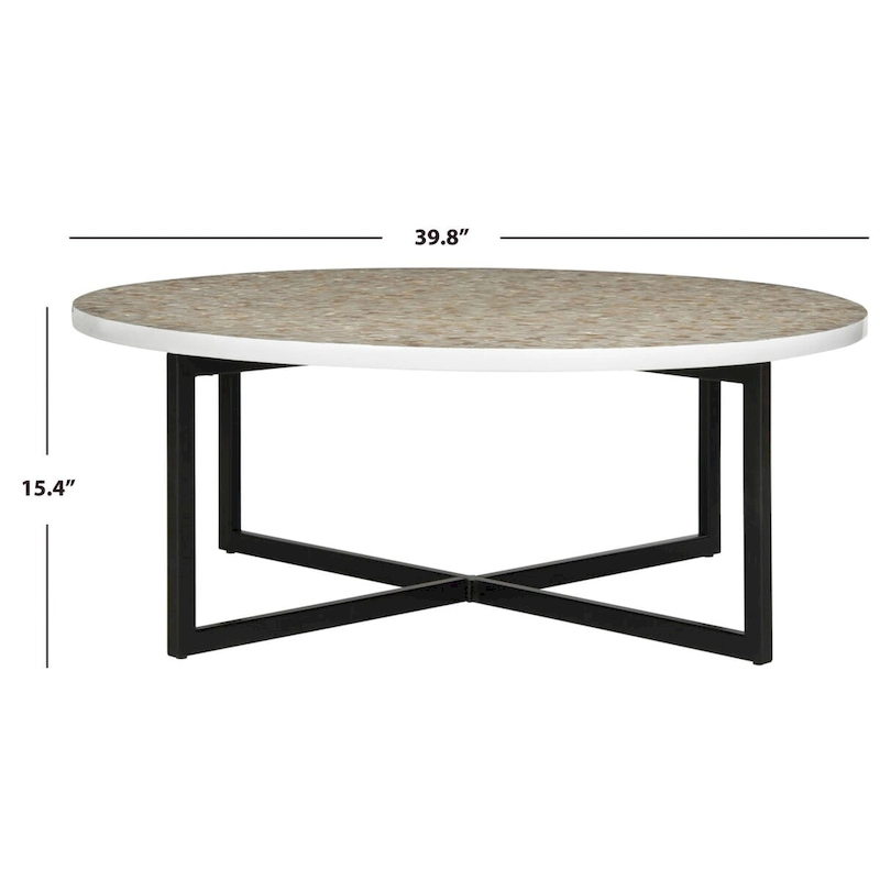 SAFAVIEH Marharita Cream Coffee Table - 39.8  x 39.8  x 15.4  - 40Wx40Dx15H