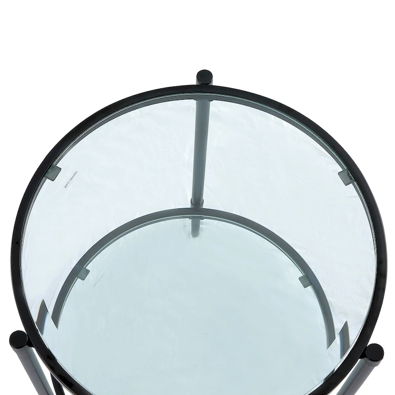 Tempered Glass Small Round End Table