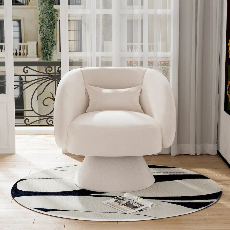 Ouyessir 360 Degree Swivel Cuddle Barrel Sofa Chairs