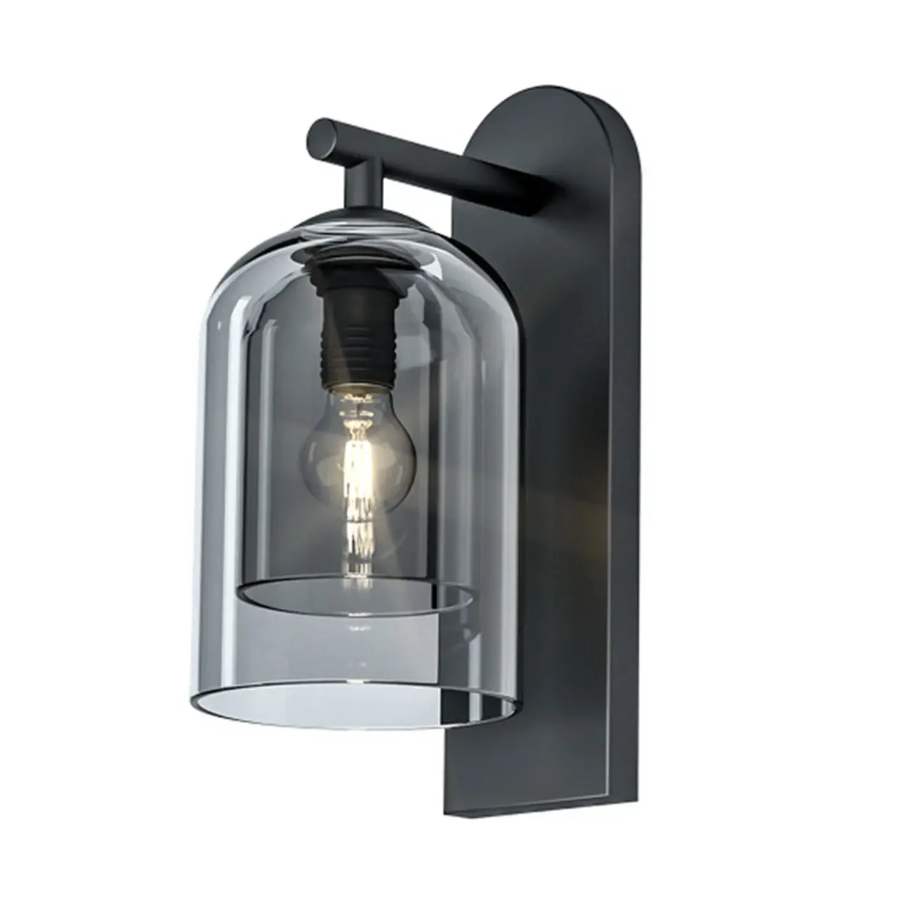 1-Light Double Shade Glass Ambient Wall Sconce