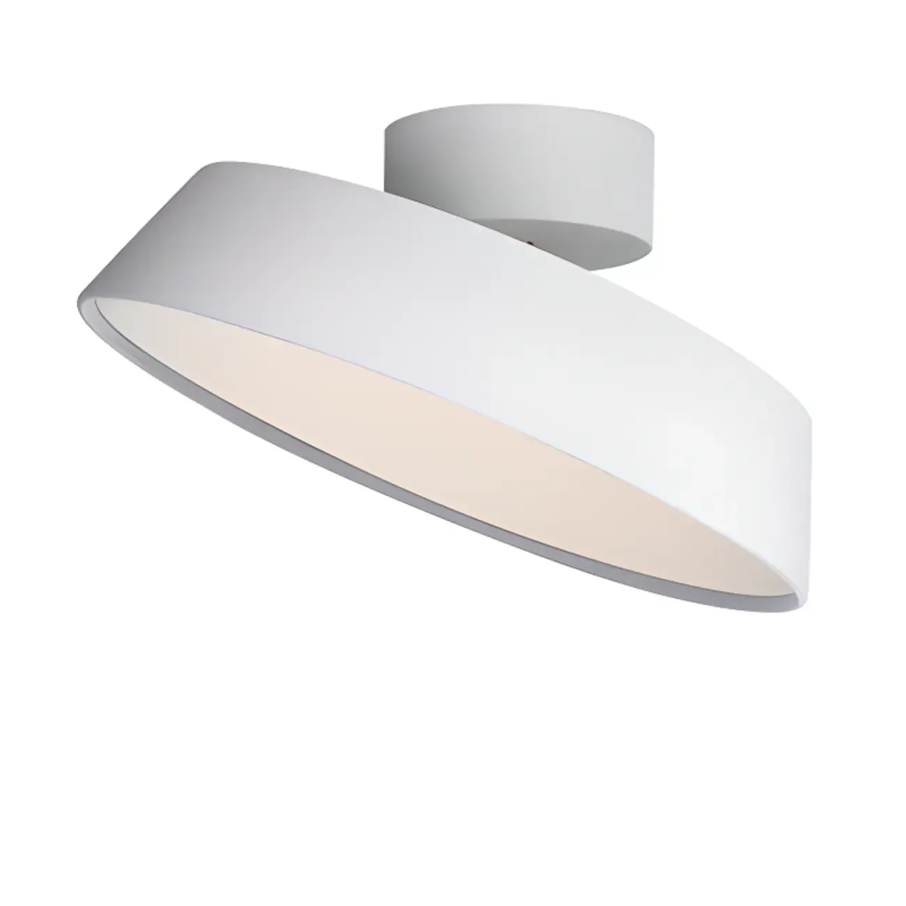 Modern Metal Drum Dimmable Semi Flush LED Ceiling Light