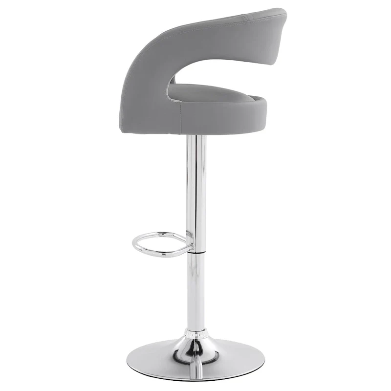 Rounded Mid-Back Barstools with Adjustable Height, Bar Stools(Set of 4)