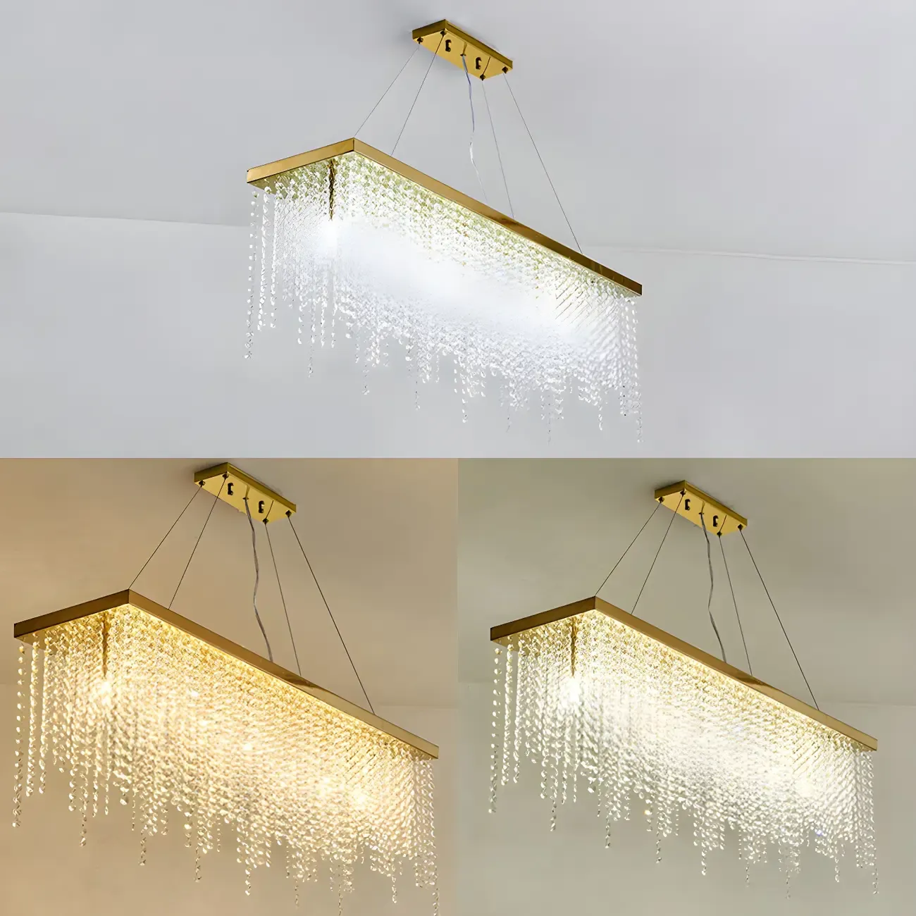 Kitchen Luxury Modern Gold Crystal Pendant Light