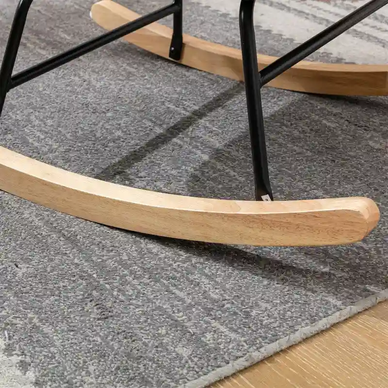 Teddy Fabric Padded Seat Rocking Chair