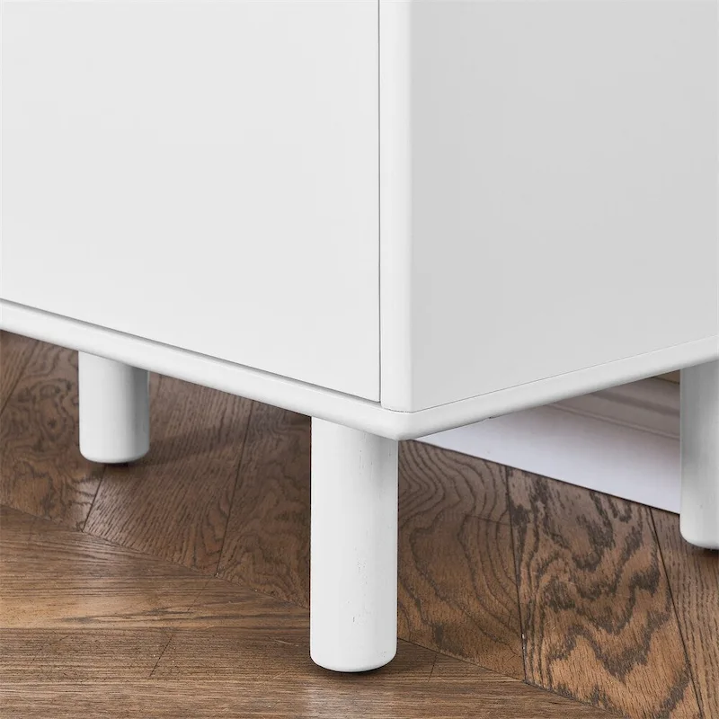 Modern Wood Sideboard Cabinet with Round Legs and Shelf - N/A