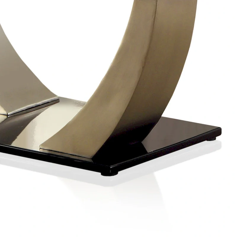 Modern Silvertone 60-inch Glass Top Dining Table