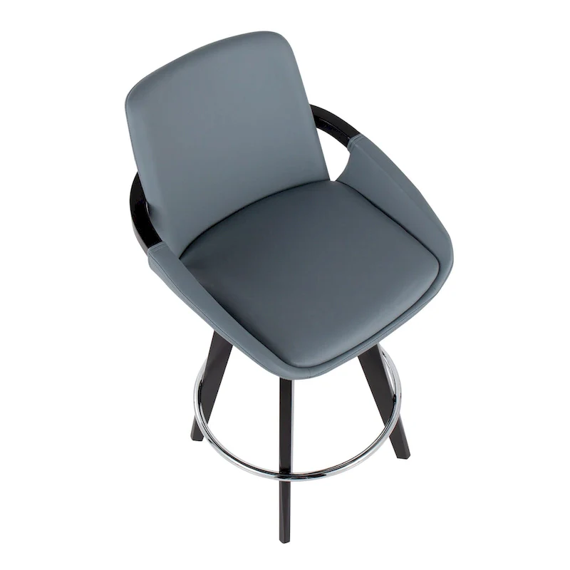 Carson Carrington Pugo Fixed-Height Counter Stool with Black Wood Base (Set of 2)