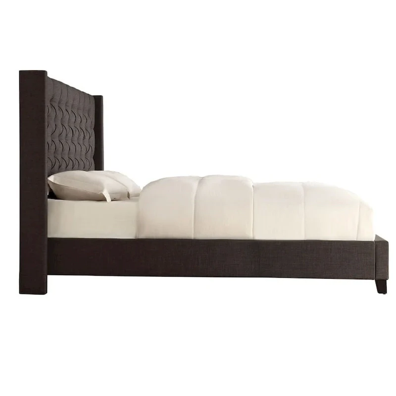 Naples Wingback Button Tufted Upholstered King Bed by iNSPIRE Q Artisan