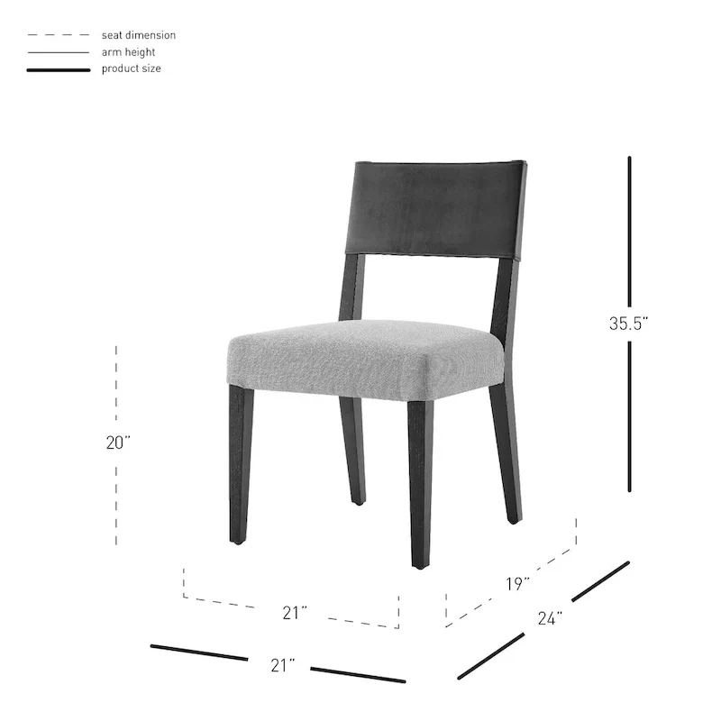 Faux Leather & Linen Dining Side Chair (Set of 2)