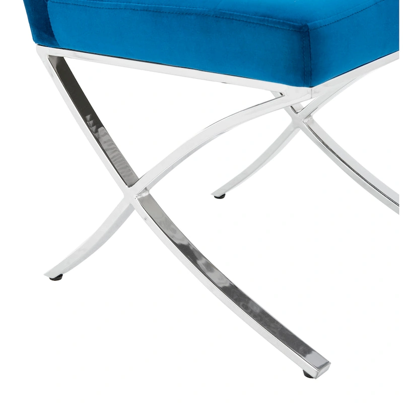 SAFAVIEH Merrilee Glam Black Chrome Tufted Side Chair - 19Wx23Dx35H