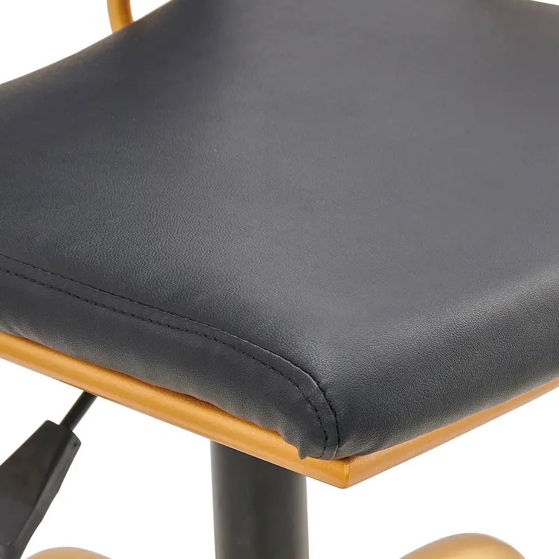 LUXMOD Goldtone Leather Mid Back Office Chair Swivel Computer Desk Chair