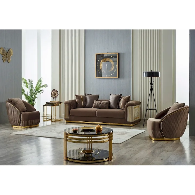 Elise 3-piece Living room Set Pillow Back