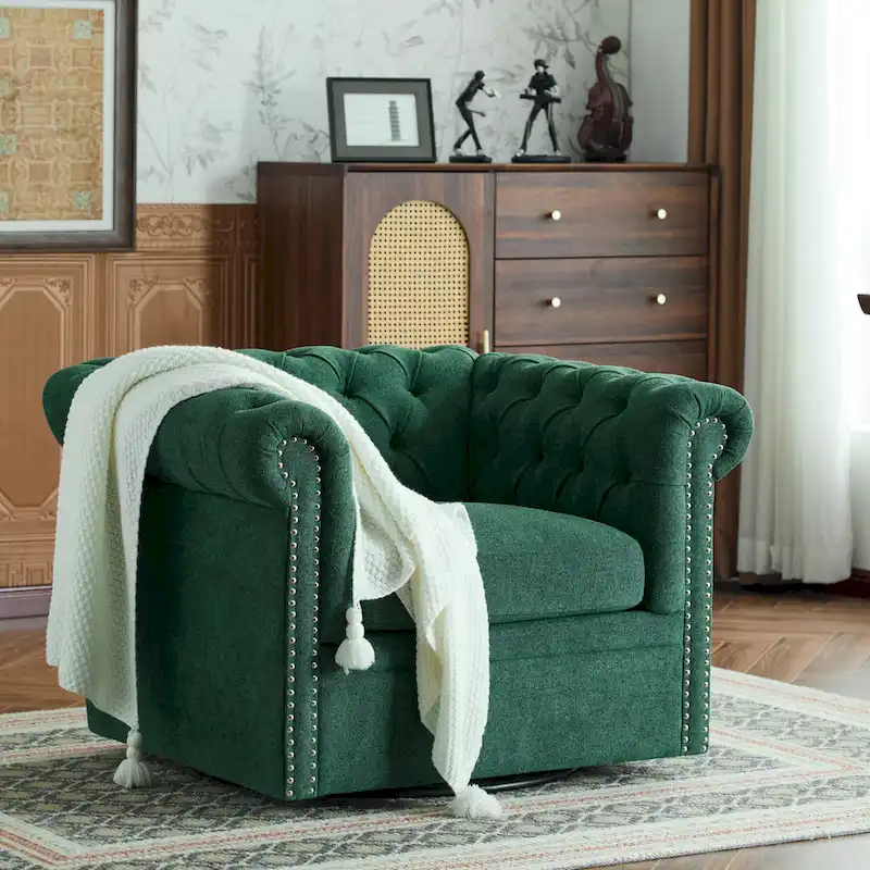 Wiers Chesterfield Swivel Tufted Club Chair by Christopher Knight Home