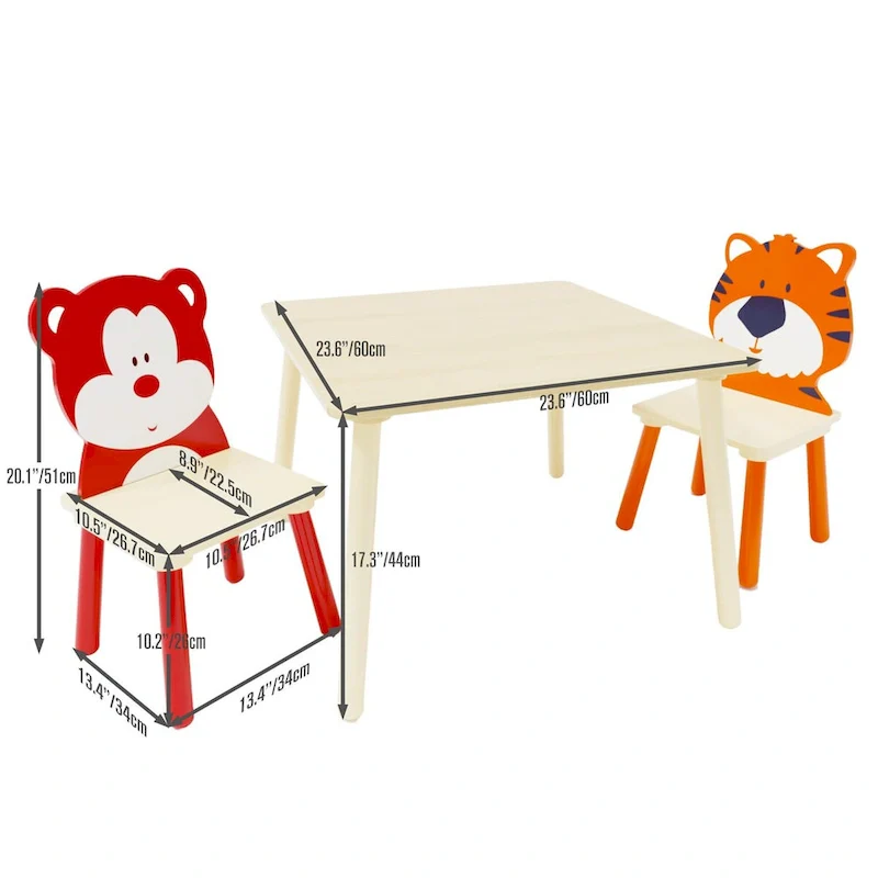 3 Pieces Toddler Table and Chair Set