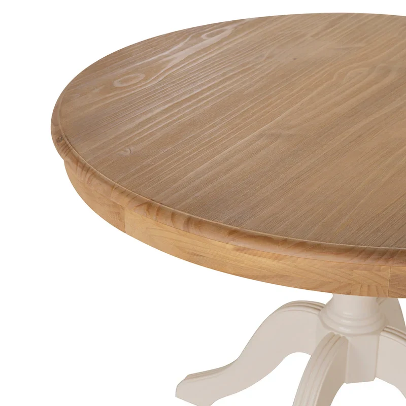 Round Solid Wood Pedestal Table