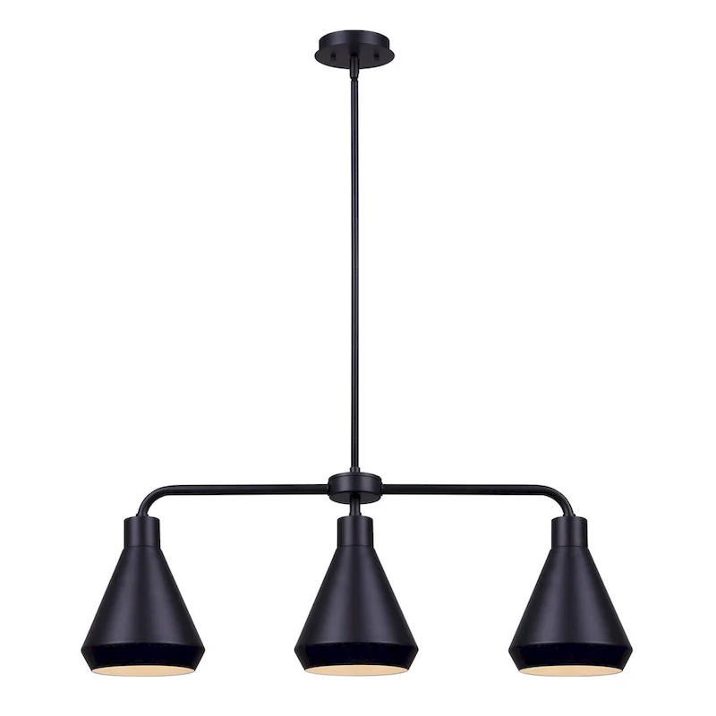 Byck 3 Light Pendant, Black Finish