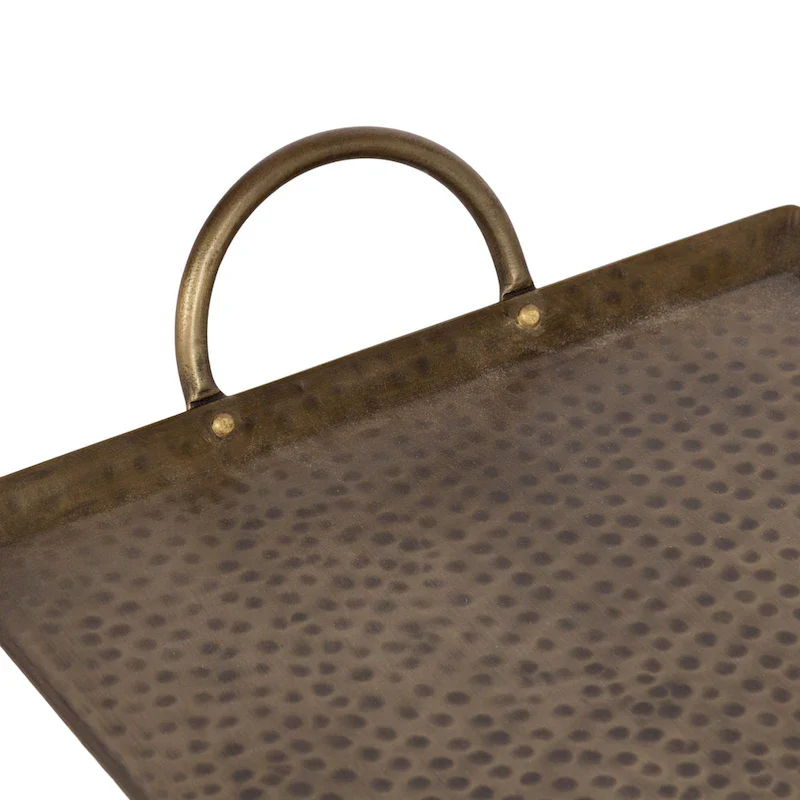 Kate and Laurel Sanzo Hammered Rectangle Metal Tray
