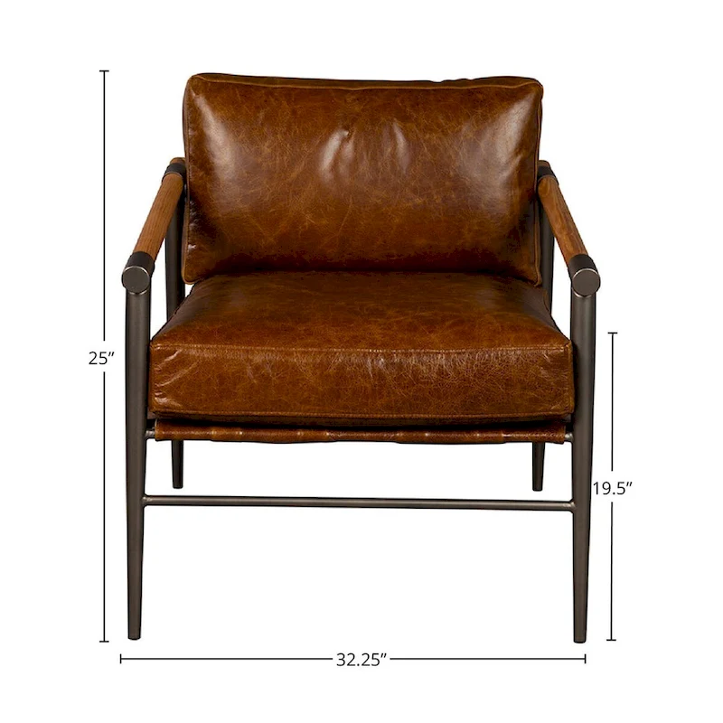 McBeal Leather Occasional Chair, Chocolate