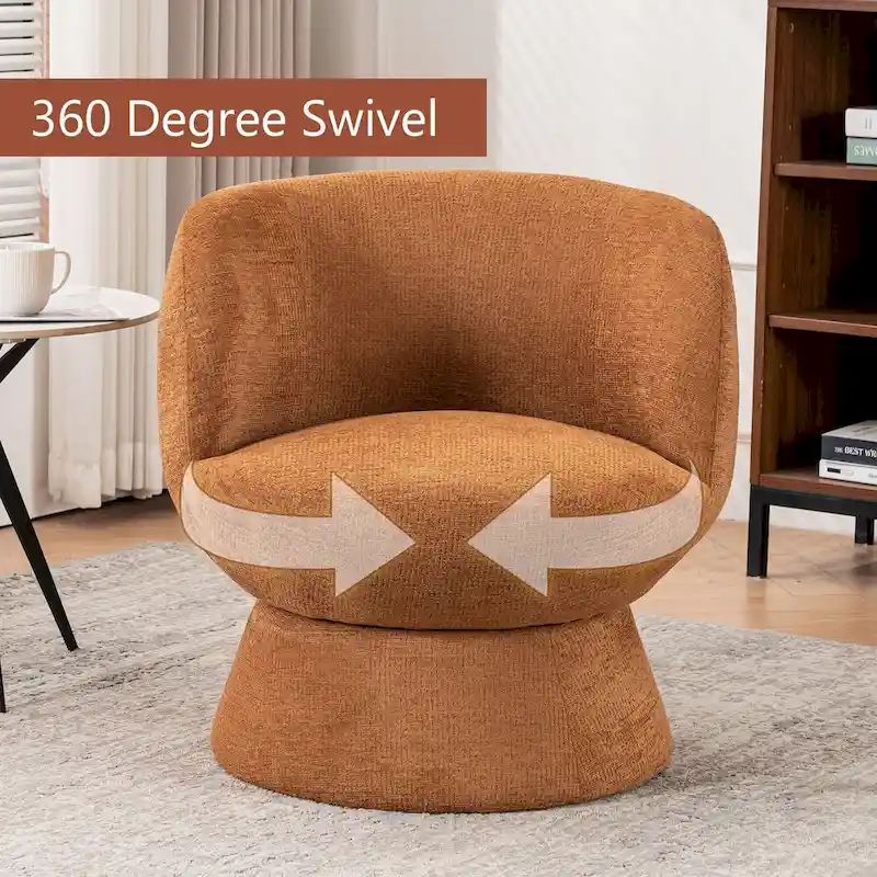 Set of1 Boucle Upholstered Modern Style Swivel Accent Chair