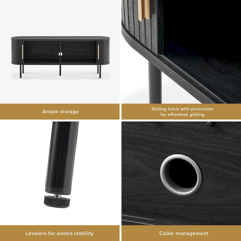 59 TV Stand, Fluted Entertainment Center