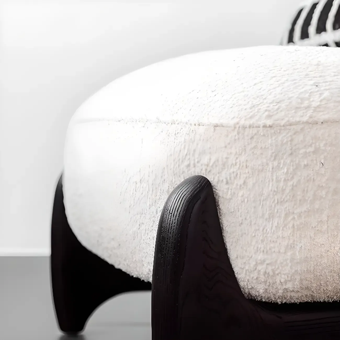 Modern Fabric Black Slipper Chair with Cushion